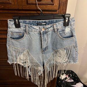 FashionNova Embellished Jean shorts